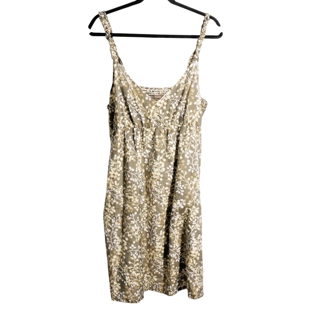 Tommy Bahama Olive Branch Cotton Silk Mini Dress Y2K Fairy Boho 16 Earthy‎ Beach